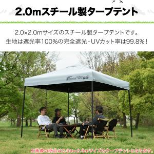 ワンタッチタープテント 2m×2m スチール/...の詳細画像2