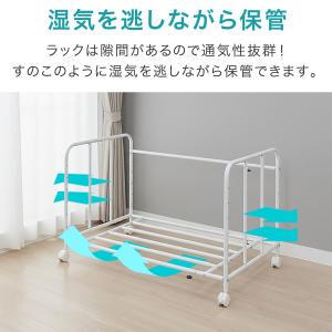 1年保証 布団収納ラック 1段 シングル/セミ...の詳細画像5