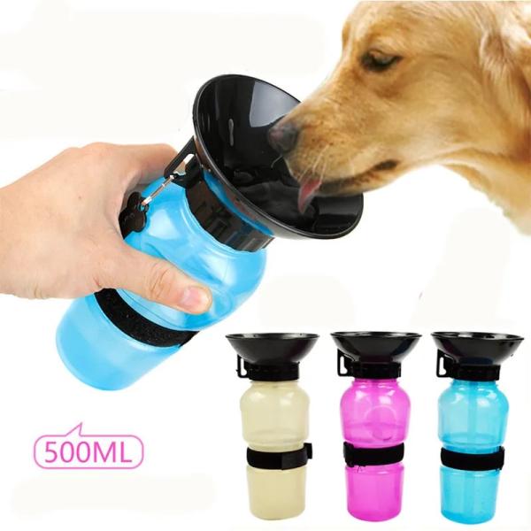 送料無料　犬用 ポータブル水筒　水分補給 どこでもウォーターボトル 給水器　脱水症状予防　ブルー