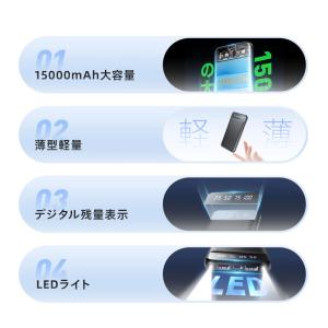空調ウェア対応 モバイルバッテリー 15000...の詳細画像2