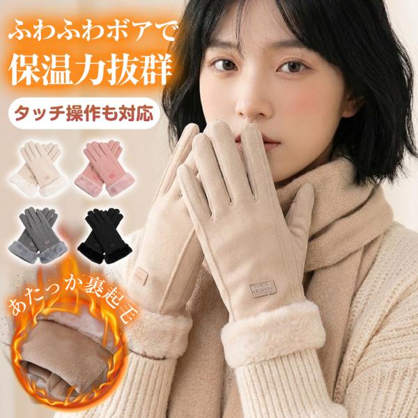 【特典開催！】 手袋 暖かい レディース 裏起毛 スマホ対応 タッチパネル 防寒 防風 保温 厚手 ...