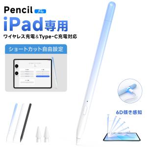 タッチペン iPad 残量表示 傾き感知 ペンシル ワイヤレス急速充電 磁気吸着 超高感度 極細 0遅延 傾き感知 誤作動防止 iPad A16 第11世代 10 9 876 mini7