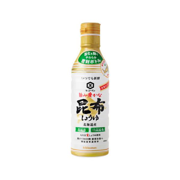 キッコーマン いつでも新鮮旨み豊昆布醤油 450ml ×12 メーカー直送