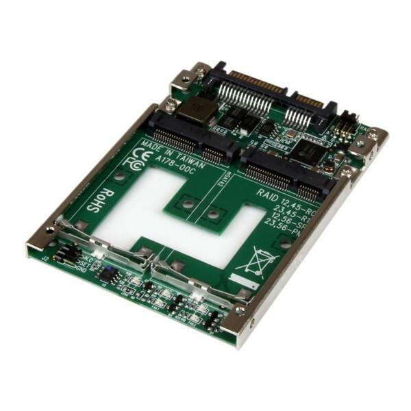 StarTech 25SAT22MSAT デュアルmSATA SSD - 2.5インチ SATA変換...