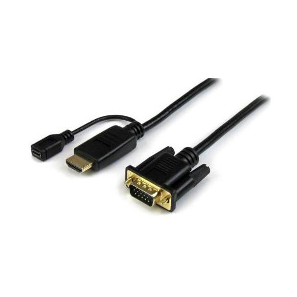 StarTech HD2VGAMM3 ブラック HDMI-VGAアクティブ変換ケーブルアダプタ (0...