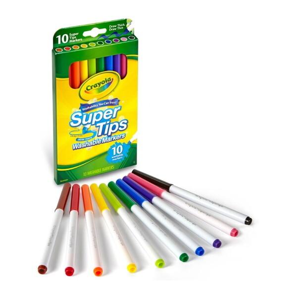 Crayola Washable Super Tips Fine Line Markers 10 カ...