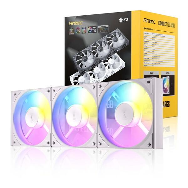 ANTEC C120 ARGB White_3PK  ホワイト Connect ケースファン (3個...