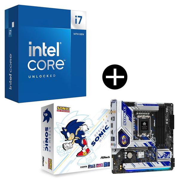 Intel Corei7-14700K CPU + ASRock B760M PG SONIC Wi...