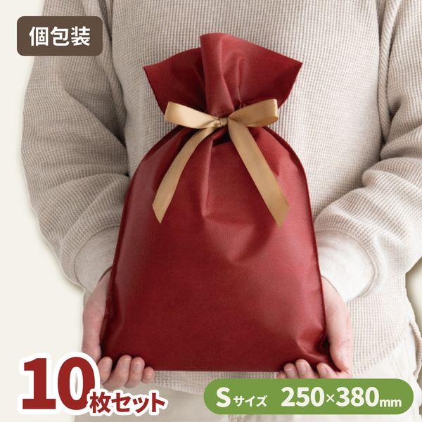 10枚セット ヘッズ 不織布巾着 レッド S ERBS