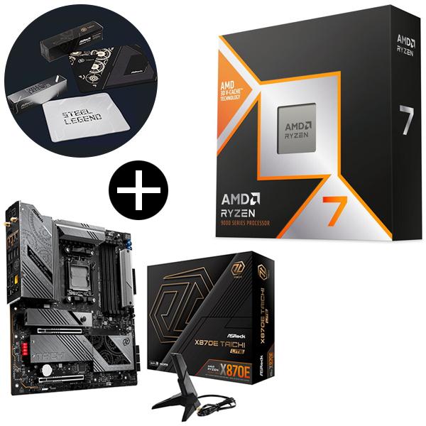 AMD Ryzen 7 9800X3D CPU + ASRock X870E Taichi Lite...