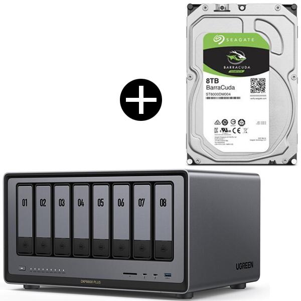 UGREEN DXP8800Plus NAS 8ベイ + Seagate ST8000DM004 B...