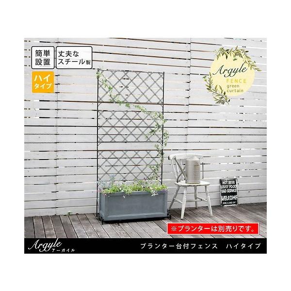 住まいスタイル プランター台付フェンス アーガイル ハイタイプ ブラック IF-FP007BLK メ...