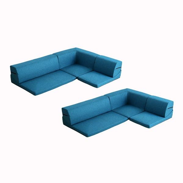 ホームテイスト SH-07-LNR2SET コーナーフロアソファ ロータイプ ファブリック 3人掛け...