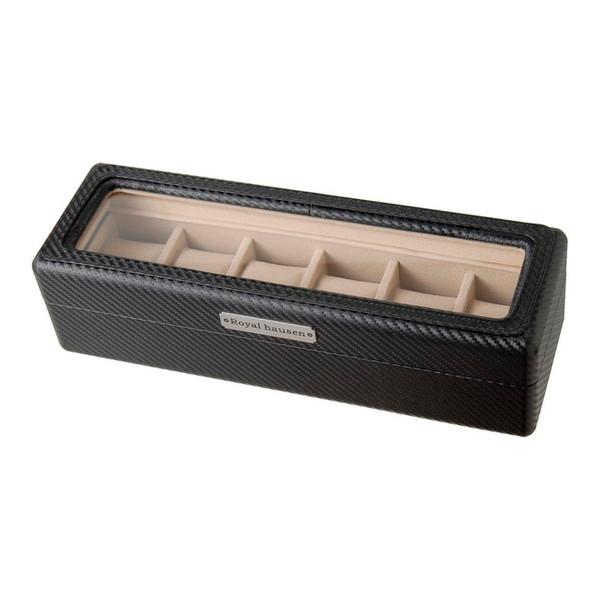 Royal hausen ロイヤルハウゼン 時計収納ケース RH-CA-6 カーボン調 腕時計 時計...