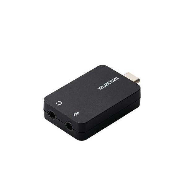 ELECOM USB-CADC01BK USB Type-C オーディオ変換アダプタ 直差し (ノー...