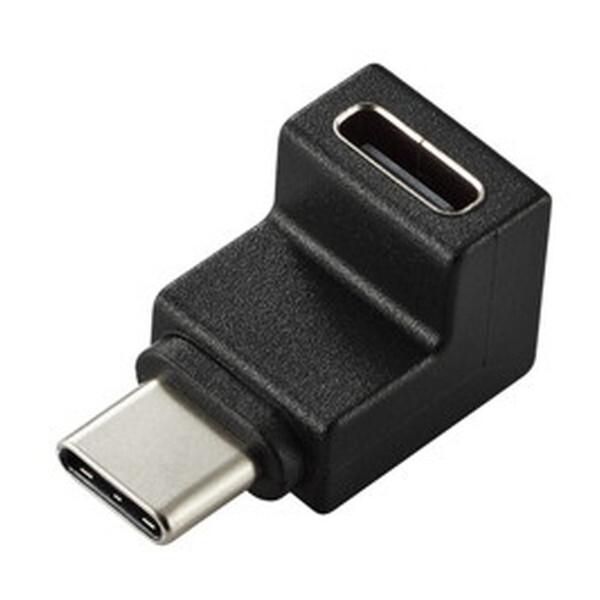 ELECOM MPA-CFCMLAD02BK ブラック USB-C L字変換アダプタ (縦向き US...