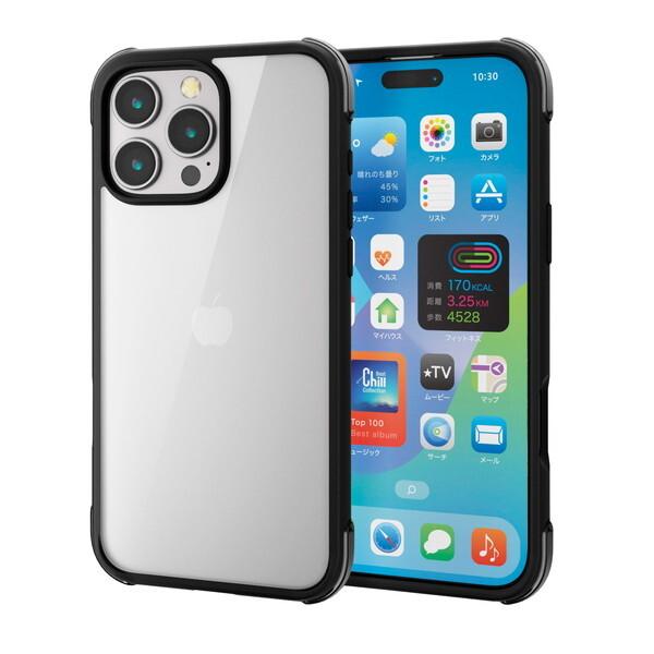 ELECOM PM-A24DHVAIRBK ブラック×クリアブラック MUBRAIN iPhone1...