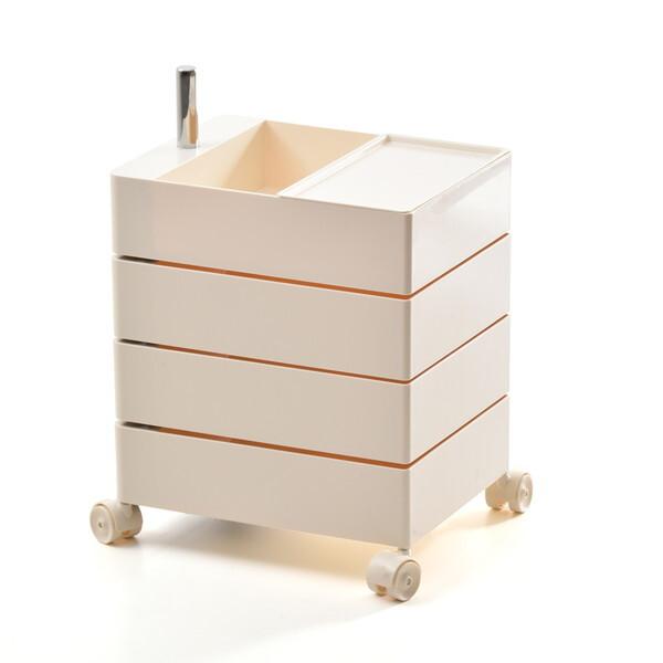 B.Bファニシング RELS0336PLIVR アイボリー 360回転ワゴン 4段 メーカー直送