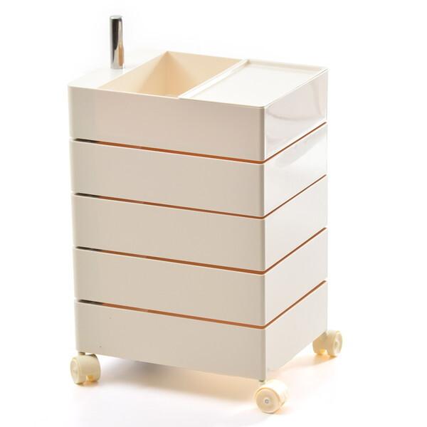 B.Bファニシング RELS0337PLIVR アイボリー 360回転ワゴン 5段 メーカー直送