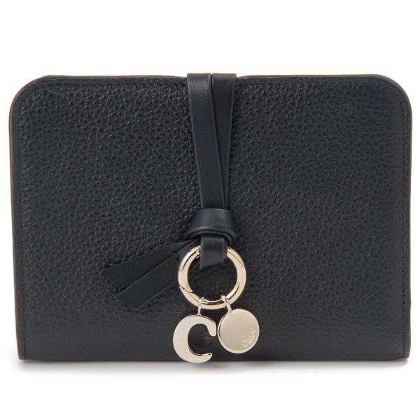 Chloe クロエ 二つ折り財布 財布 ブラック 黒 アルファベット レディース CHC25AP99...