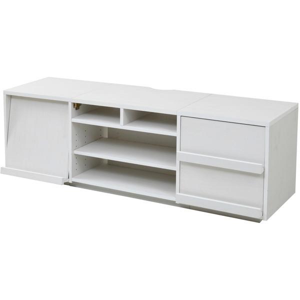 ワイド テレビボード 大型テレビ台 収納 格子 フラップ扉 配線収納 FTV-HIGHSET-DFW...