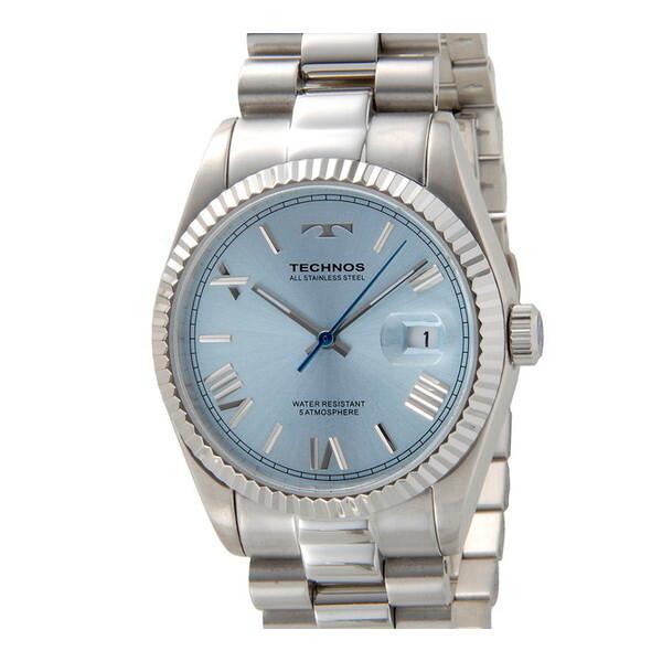 TECHNOS TSM921SI テクノスメンズSSメンズブレス クォーツ腕時計 (メンズウォッチ)