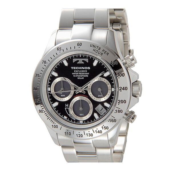 TECHNOS TE4001SB テクノスメンズソーラークロノ ソーラー腕時計 (メンズウォッチ)