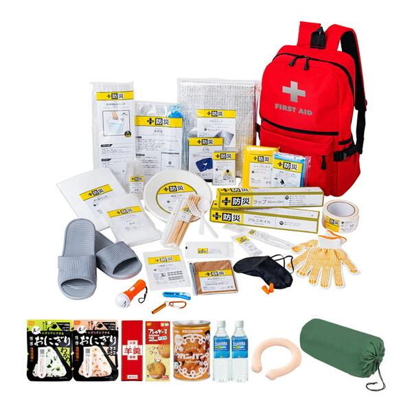 ファミリー・ライフ 防災士が選んだオリジナル防災用品39点セットDX(a33629) レッド メーカ...