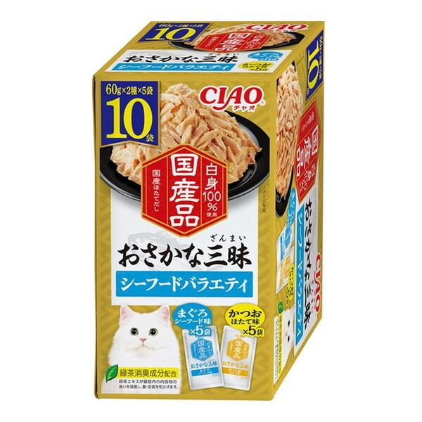 いなばペットフード おさかな三昧 シーフードバラエティ 10袋入り