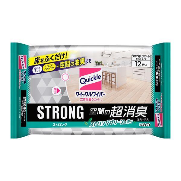 花王 クイックルワイパー 立体吸着ウエットシート ストロング 消臭EX 12枚入