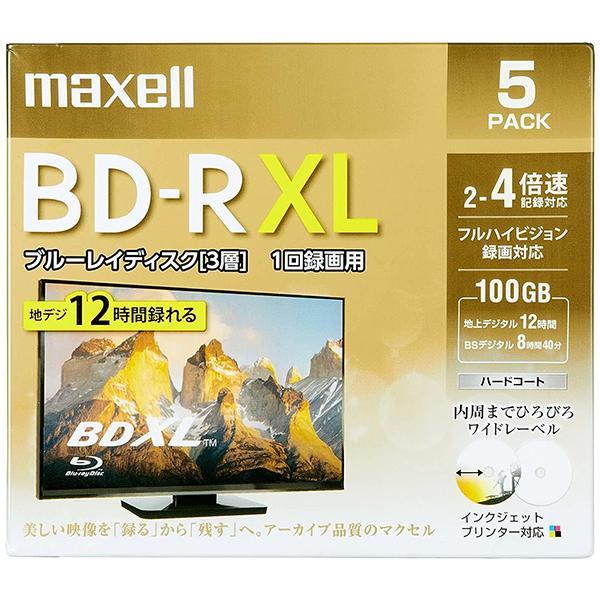 maxell BRV100WPE.5S 録画用ブルーレイディスク BD-R XL(2〜4倍速対応) ...