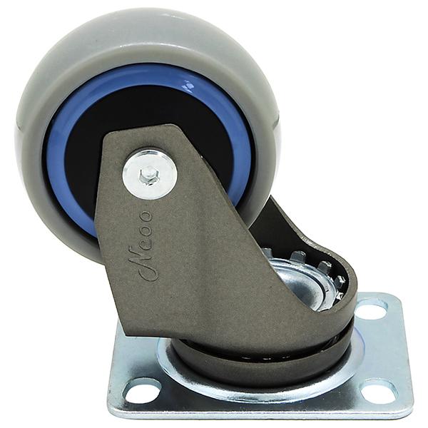 和気産業 GB-50 カラフルキャスター4 グレーー×サックスブルー 4個入