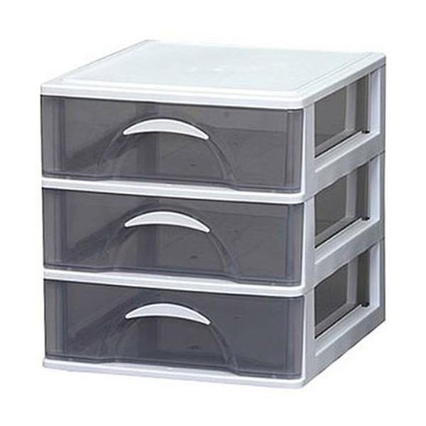 アイリスオーヤマ DCF-430 ライトグレー デスクチェスト 浅型3段 メーカー直送