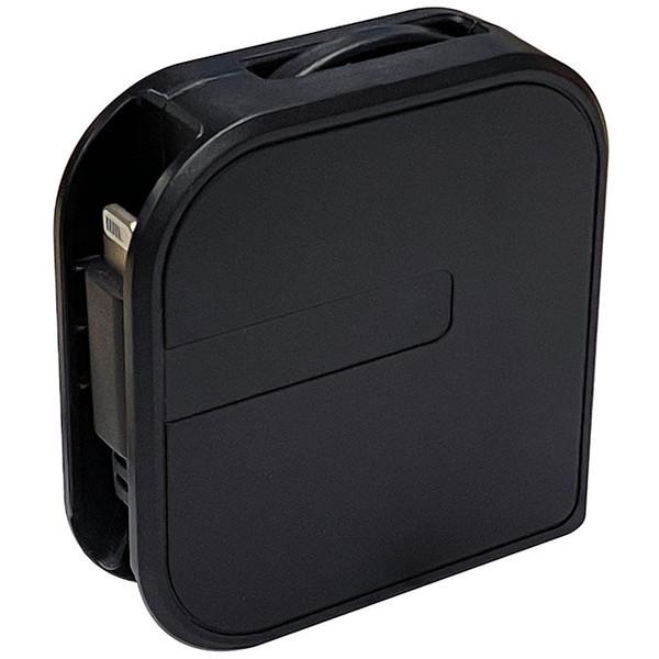 KL-126 カシムラ ブラック USB充電&amp;同期ケーブル 80cm 片引きリール Lightnin...