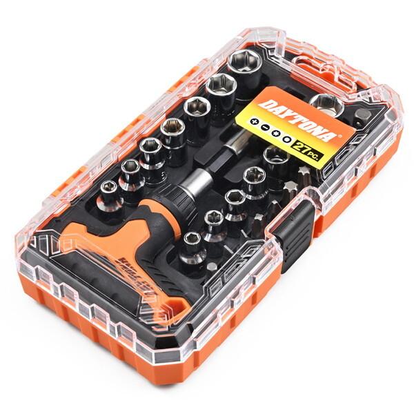 デイトナ D61365 バイク用 工具 T型ラチェット エクステンションバー付 1/4インチソケット...