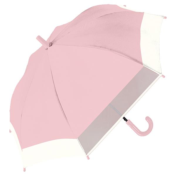 傘 雨傘 日傘 晴雨兼用 955-007 UV 50cm 子供 バイカラー 窓付き ピンク 子供用 ...