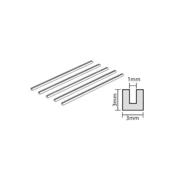 70202 プラ材3mmコノ字形棒(5本入) タミヤ