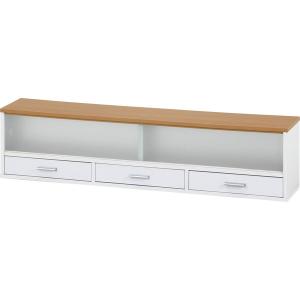不二貿易 52185 カウンター上収納サージュ 120幅 NA×WH ナチュラル×ホワイト｜MAXZEN Direct Yahoo!店