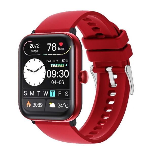 スマートウォッチ スマートR H-5 レッド 赤 腕時計 時計 レディース メンズ 防水 運動 睡眠...