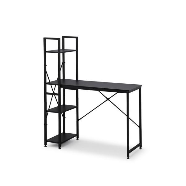 アイリスオーヤマ RDK-1042 ブラック/ブラック ラック付きデスク1000×420 メーカー直...