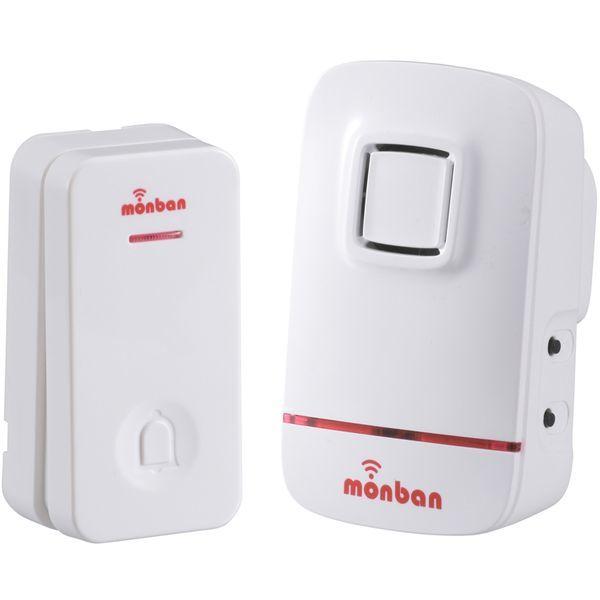 オーム電機 OCH-ECL80 monban ワイヤレスコールチャイム 押しボタン送信機+AC式受信...