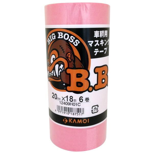 カモ井 BIG BOSS 車両塗装用マスキングテープ 6巻パック 20mm×18m