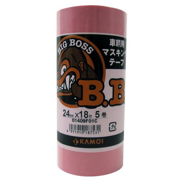 カモ井 BIG BOSS 車両塗装用マスキングテープ 5巻パック 24mm×18m