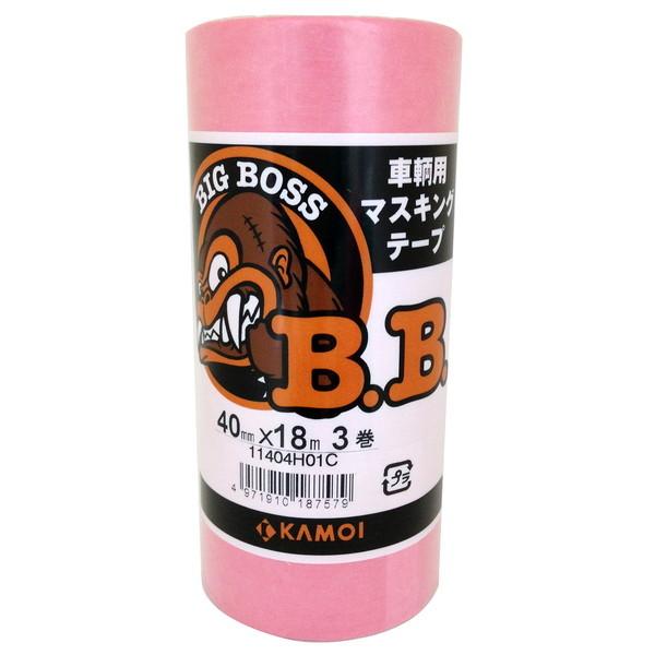 カモ井 BIG BOSS 車両塗装用マスキングテープ 3巻パック 40mm×18m