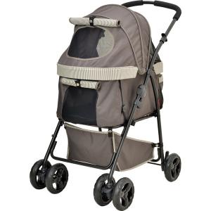 GEX（ジェックス） わんわんカート 中型犬用 ライトグレー 4輪 深型