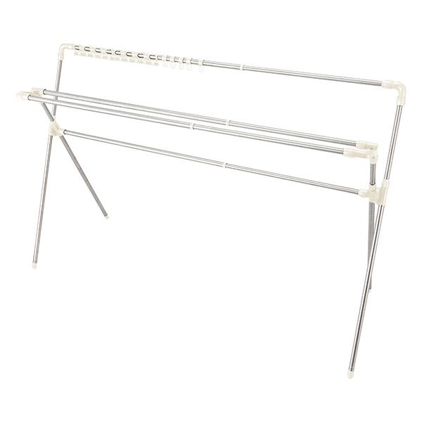 ベストコ NY-274 ステンレス 布団干し 伸縮 ダブルバー ハンガーフック付き 幅144〜235...