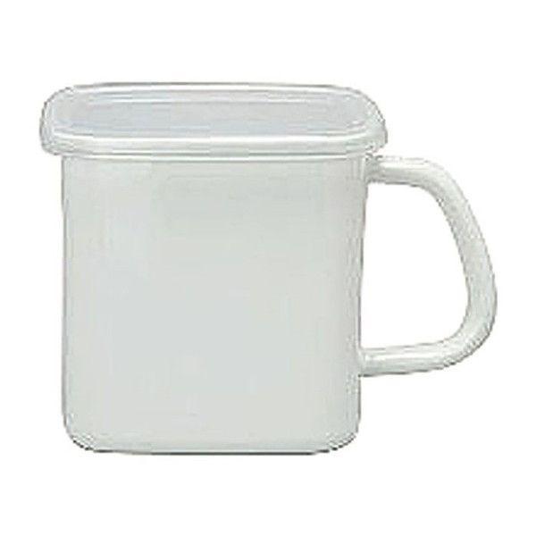 野田琺瑯 MSM-12K ホワイトシリーズ 持ち手付きストッカー 角型 Lサイズ 密閉蓋付