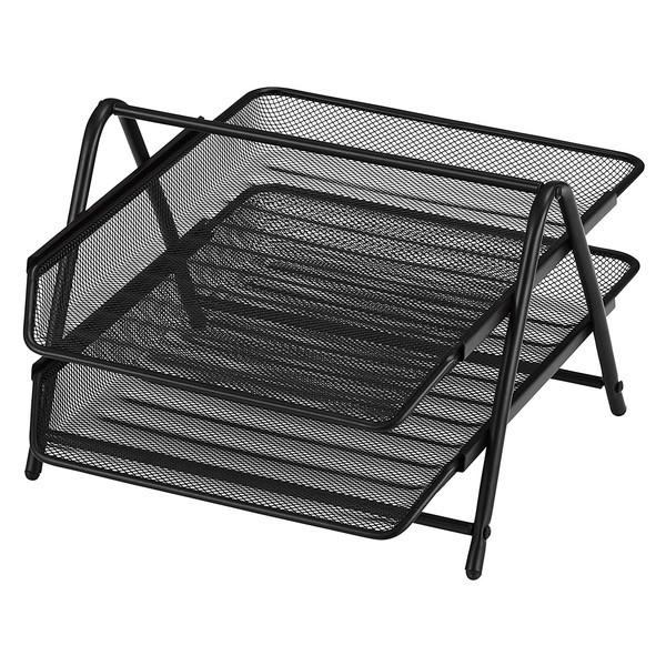 パール金属 ファイルトレー2段ブラック N-7583