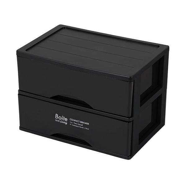 ベストコ MA-4131 書類 小物 収納ケース A4 引き出し 卓上 2段 ブラック Boiteリ...