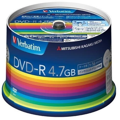 三菱化学メディア DHR47JPP50 ホワイト データ用DVD-R (1回記録用・4.7GB・1-...